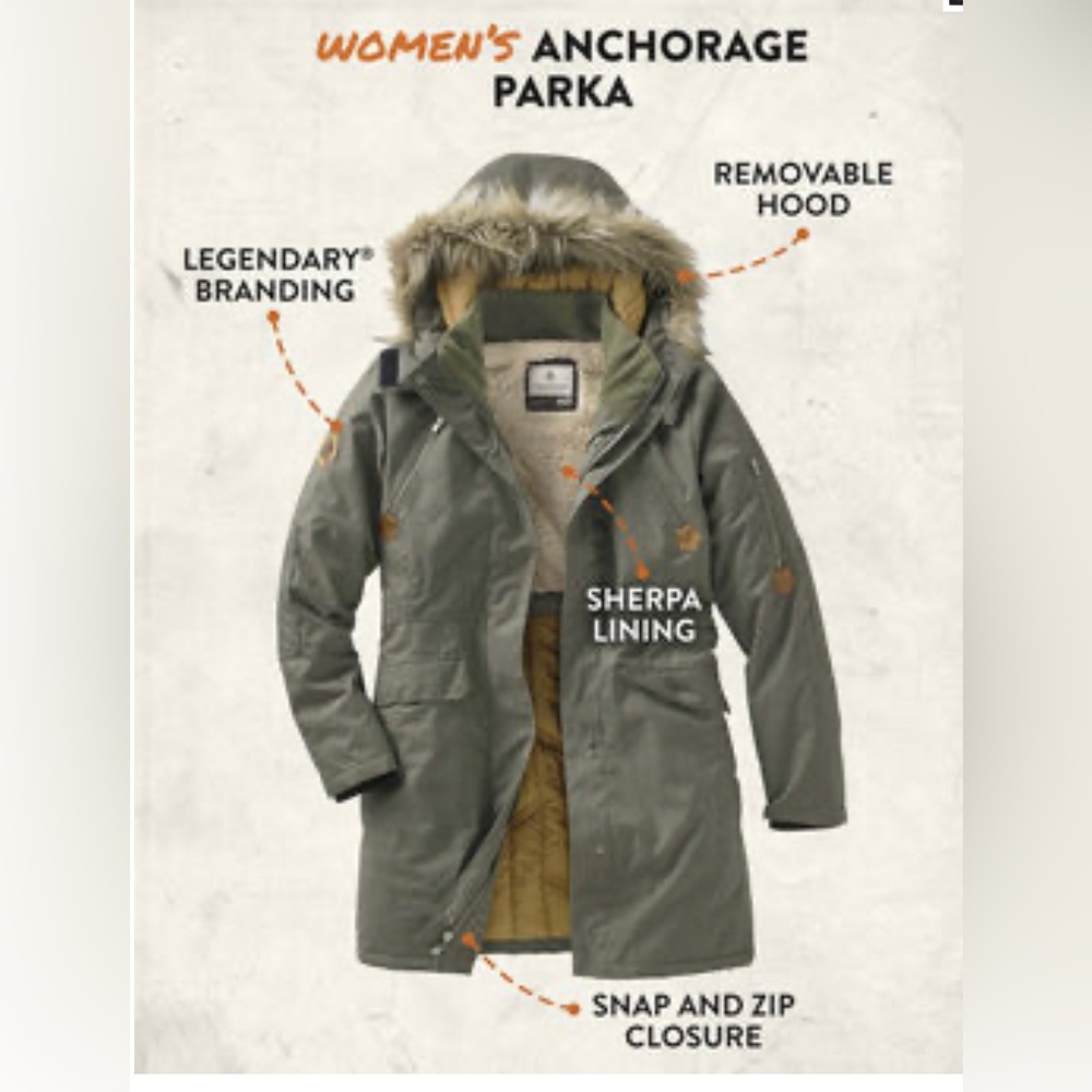 NWT XXL Womens Legendary Whitetails Parka- Olive Green